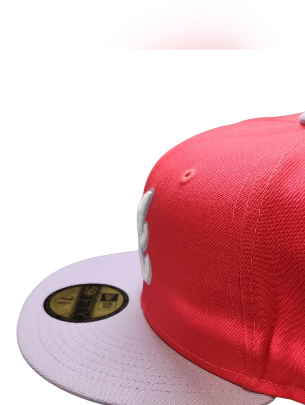New Era Coral Pink & Light‎ Pink Atlanta A 59FIFTY Fitted Hat - Picture 2 of 3